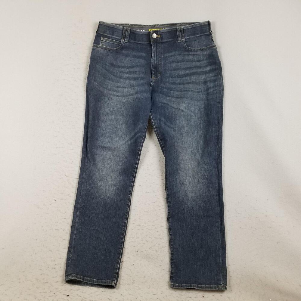 Lee Extreme Motion Jeans Mens 40x32 Blue Straight Tapered Stretch Denim‎ Pants